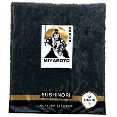Mořská řasa Nori na sushi, pražená (19x21cm, 10ks) 25 g - Miyamoto