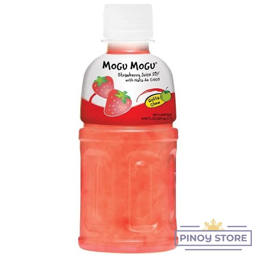 Mogu mogu Strawberry drink with nata de coco 320 ml - Sappe