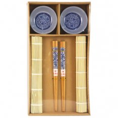 Japanese Style Dinnerware set for Two, Blue deco