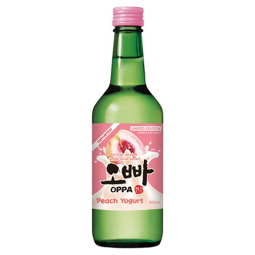 Tradiční korejský alkoholický nápoj Soju s příchutí broskví a jogurtu 360 ml - Oppa