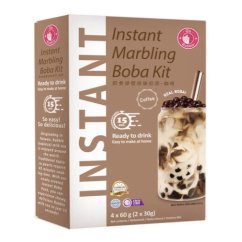 Kávová Bubble tea sada na snadnou přípravu 240 g (4x60g) - O's Bubble