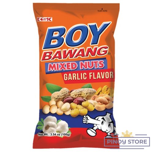 Oříškový mix s arašídy, kešu, kukuřicí a česnekem Boy Bawang 100 g - KSK Food