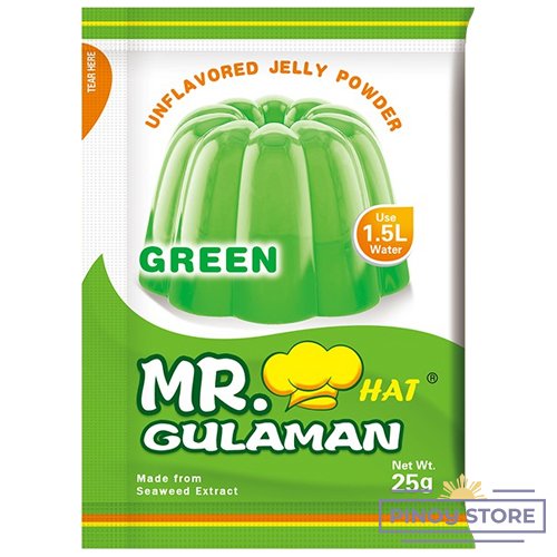 Želatina v prášku, zelená 25 g - Mr. Hat Gulaman