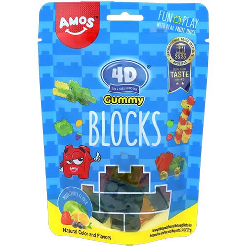 Mixed Fruits Gummy Blocks Candy 72 g - Amos