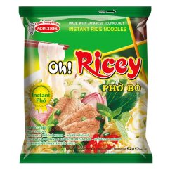 Instantní rýžové nudle Oh Ricey s hovězí příchutí 63 g -  Acecook