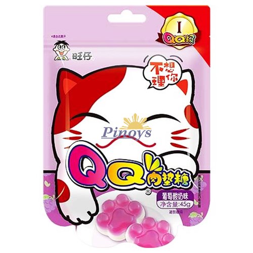 Želatinové kočičí pacičky s příchutí hroznů v jogurtu 45 g - Want Want