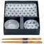 Sushi set pro dva vzor černý Nippon v dárkové krabici (2 x 20,3x12,8cm + 2 x 9,3cm) - Tokyo Design