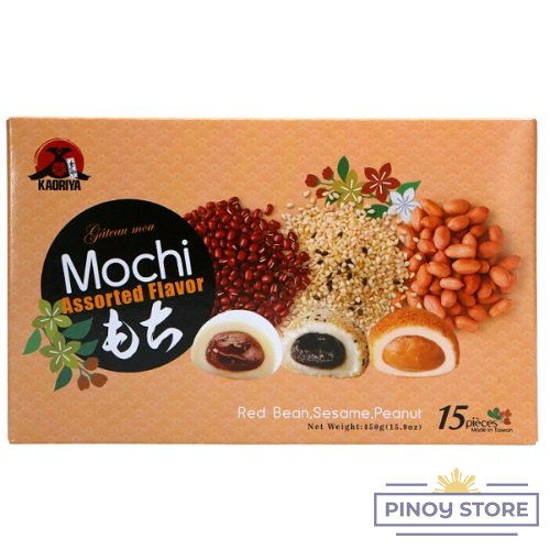 Rýžové koláčky Mochi mix (arašídy, červené fazole, sezam) 450 g - Kaoriya