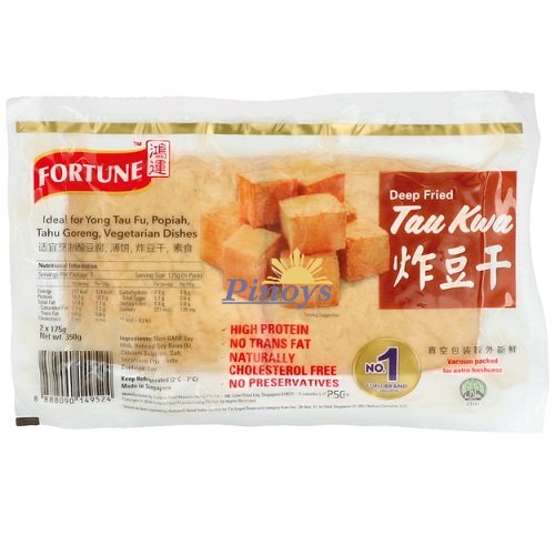 Deep Fried Tofu Tau Kwa, Firm 350 g - Fortune Brand