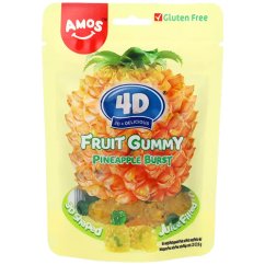 Fruit Gummy Pineapple 4D 65 g - Amos