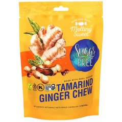 Žvýkací bonbóny s příchutí tamarindu a zázvoru , bez cukru 105 g - Melting Sugar