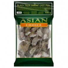 Black Tiger Shrimps 16/20, Headless easypeel 1 kg - Asian Choice