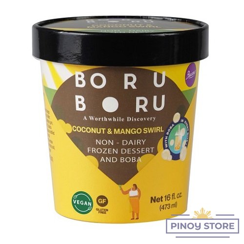 Mango Swirl Boru Boru Boba Ice Cream 473 ml - Buono