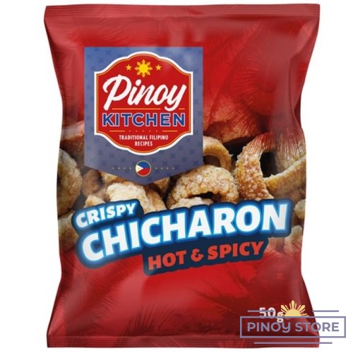 Crunchy fried pork skin - Chicharones Hot & Spicy 50 g - Pinoy Kitchen
