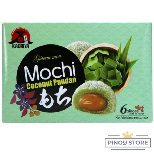 Rýžové koláčky Mochi s příchutí kokosu a pandánu  210 g - Kaoriya