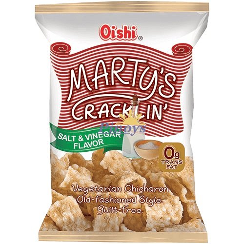 Chipsy s příchutí octa a soli, Marty's Cracklin' 90 g - Oishi
