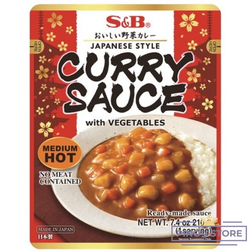 Japanese Medium Hot Curry Sauce with Vegetables 210 g - S & B