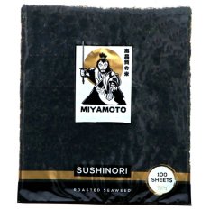 Mořská řasa Nori na sushi, pražená (19x21cm, 100ks) 250 g - Miyamoto