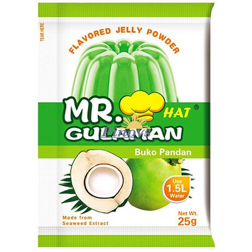 Mr. Gulaman Jelly Powder Buko Pandan flavored 25 g - Mr. Hat Gulaman