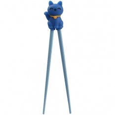 Tréninkové hůlky s modrou kočičkou "Lucky Cat" (22 cm) - Tokyo Design