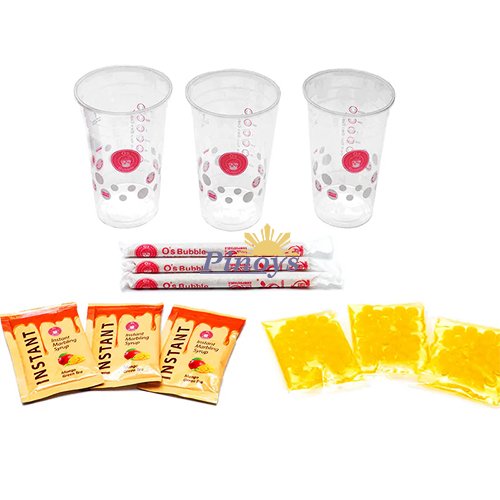 Bubble tea sada s příchutí manga 240 g (3x80 g) - O's Bubble