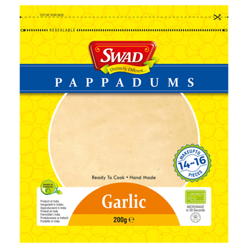 Indický chléb Pappadum s česnekem 200 g - Swad