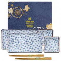 Flower Sushi set for Two in a Giftbox (2 x 21x13,5cm + 2 x 8,5x3cm) - Tokyo Design