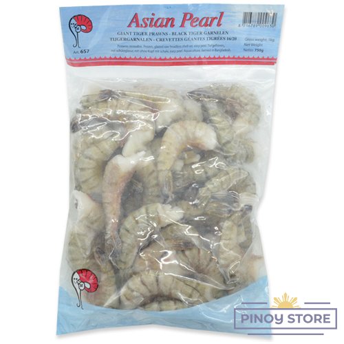 Black Tiger Shrimps 16/20, Headless easypeel 1 kg - Asian Pearl