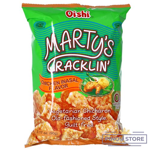 Chipsy s příchutí grilovaného kuřete, Marty's Cracklin' 90 g - Oishi