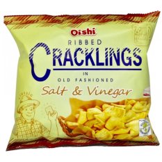 Vlnkované chipsy s příchutí soli a octa 50 g - Oishi