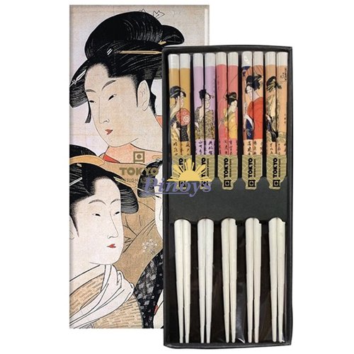 Chopstick Giftbox Geisha White 5 pair - Tokyo Design