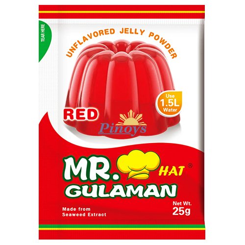 Želatina v prášku, červená 25 g - Mr. Hat Gulaman