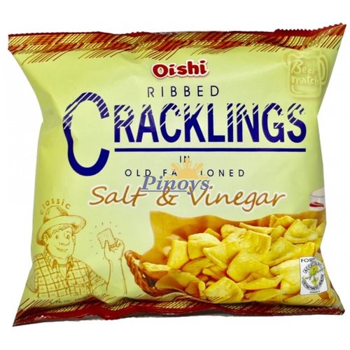 Ribbed Cracklings Salt & Vinegar flavoured snack 50 g - Oishi
