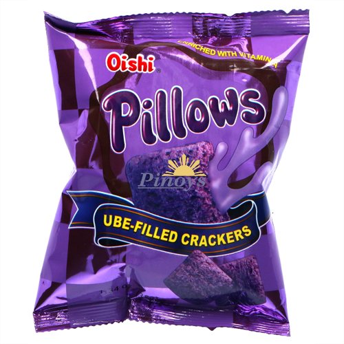 Polštářky plněné krémovou náplní z fialových batát 38 g - Oishi