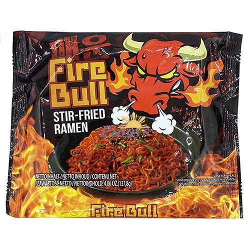 Instantní pikantní smažené nudle s hovězí příchutí 137,8 g - Fire Bull