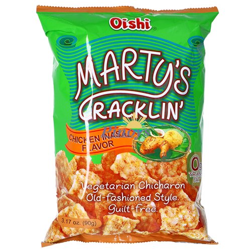 Chipsy s příchutí grilovaného kuřete, Marty's Cracklin' 90 g - Oishi
