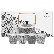 Čajová souprava v černém designu Nippon v dárkové krabici (800 ml) - Tokyo Design