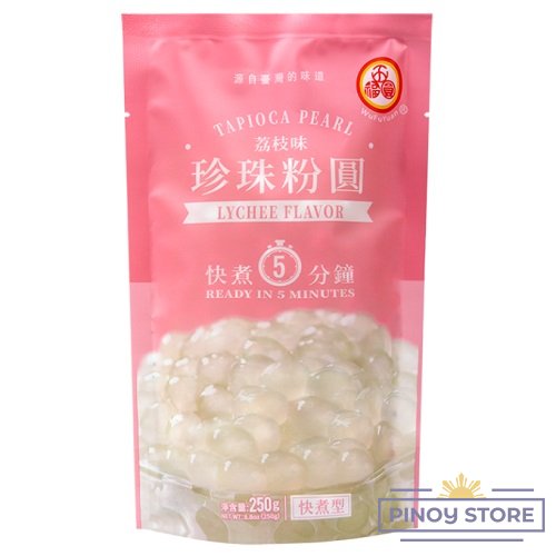 Tapiokové perly pro bubble tea s příchutí liči 250 g - Wu Fu Yuan