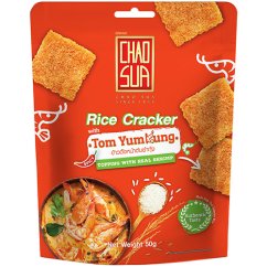 Rýžové krekry s  krevetami Tom Yum 50 g - Chao Sua