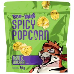 Pikantní popcorn s příchutí řasy nori a wasabi 80 g - Boo-Yah