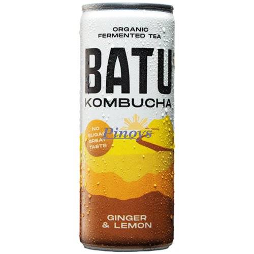 Kombucha s příchutí zázvoru s citrónem 250 ml - Batu