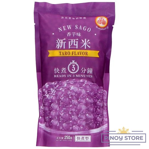 Tapioca Pearls with Taro flavour 250 g - Wu Fu Yuan