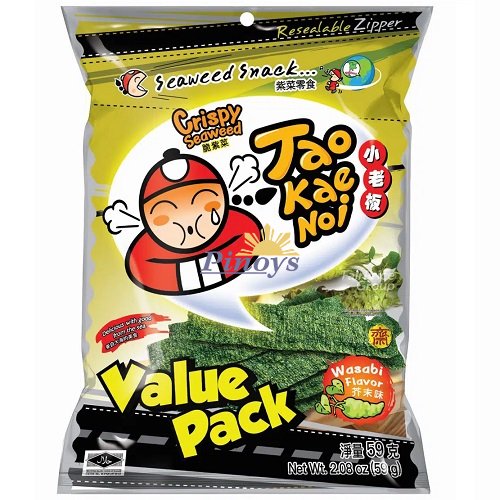 Křupavé chipsy z mořských řas s příchutí wasabi 59 g - Tao Kae Noi