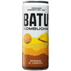 Kombucha s příchutí zázvoru s citrónem 250 ml - Batu