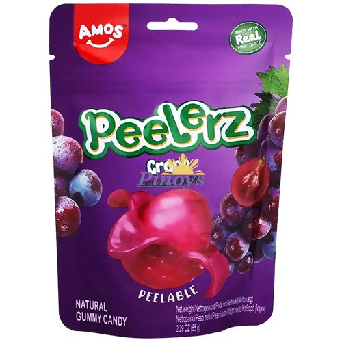 Peelerz želé bonbóny s příchutí  hroznů 65 g - Amos