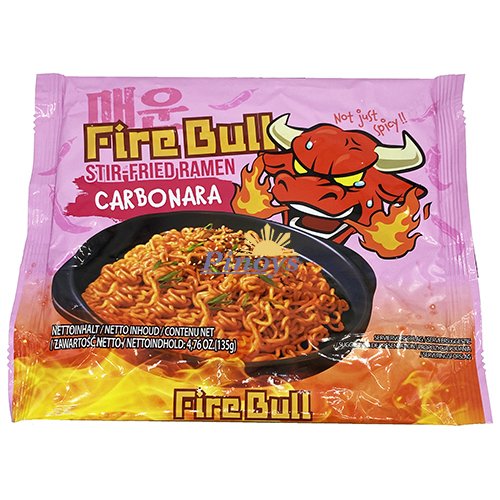Instantní smažené nudle s hovězí příchutí Carbonara 137,8 g - Fire Bull