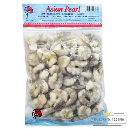 Black Tiger Shrimps 31/40, peeled, deveined 1 kg - Asian Pearl