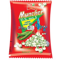 Muncher Coated Green Peas Beef Spicy Flavor 200 g - W.L.