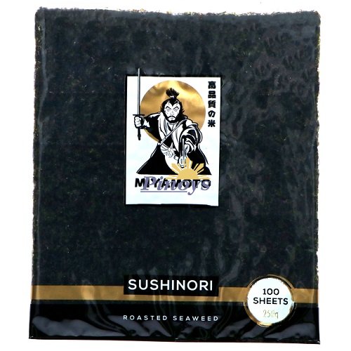 Mořská řasa Nori na sushi, pražená (19x21cm, 100ks) 250 g - Miyamoto