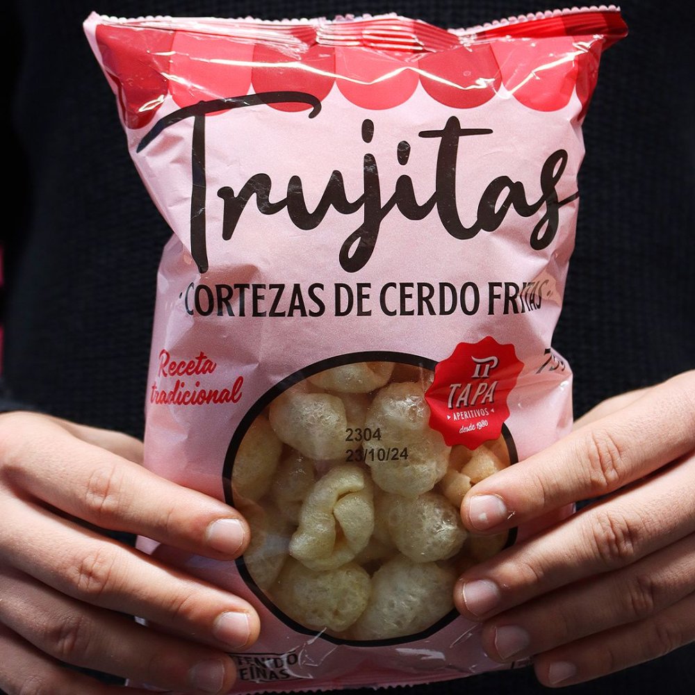 škvarkové chipsy Chicharrón z vepřové kůže